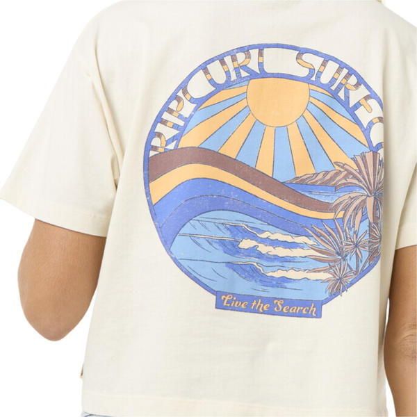 2025 Rip Curl Dames Zon & Zee Crop Tee 0FBWTE - Bone